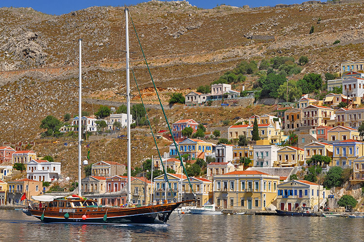 Turkish gulet cruising in Symi Island